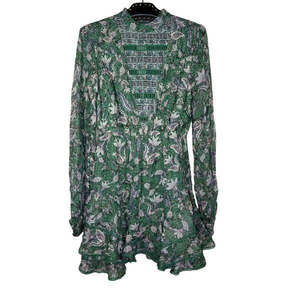 Hemant & Nandita Paisley Print Lisa Short Dress Small NWOT - Picture 2 of 16